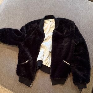 Splendid Black Furry Kids Jacket